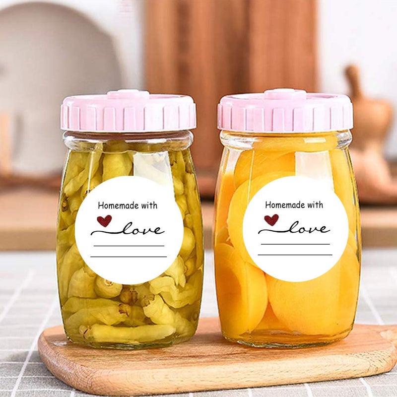 Remarkable 2" Homemade with Love Sticker with Lines for Writing /2" Round Homemade with Love Canning Labels, Gift Tags, Gift Stickers, Handmade Stickers 500 Labels per roll - Image 5